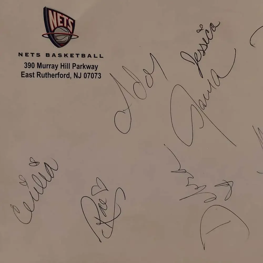 One-Of-A-Kind 2006 New York Nets Basketball 9 Cheerleaders' Autographs and Stub